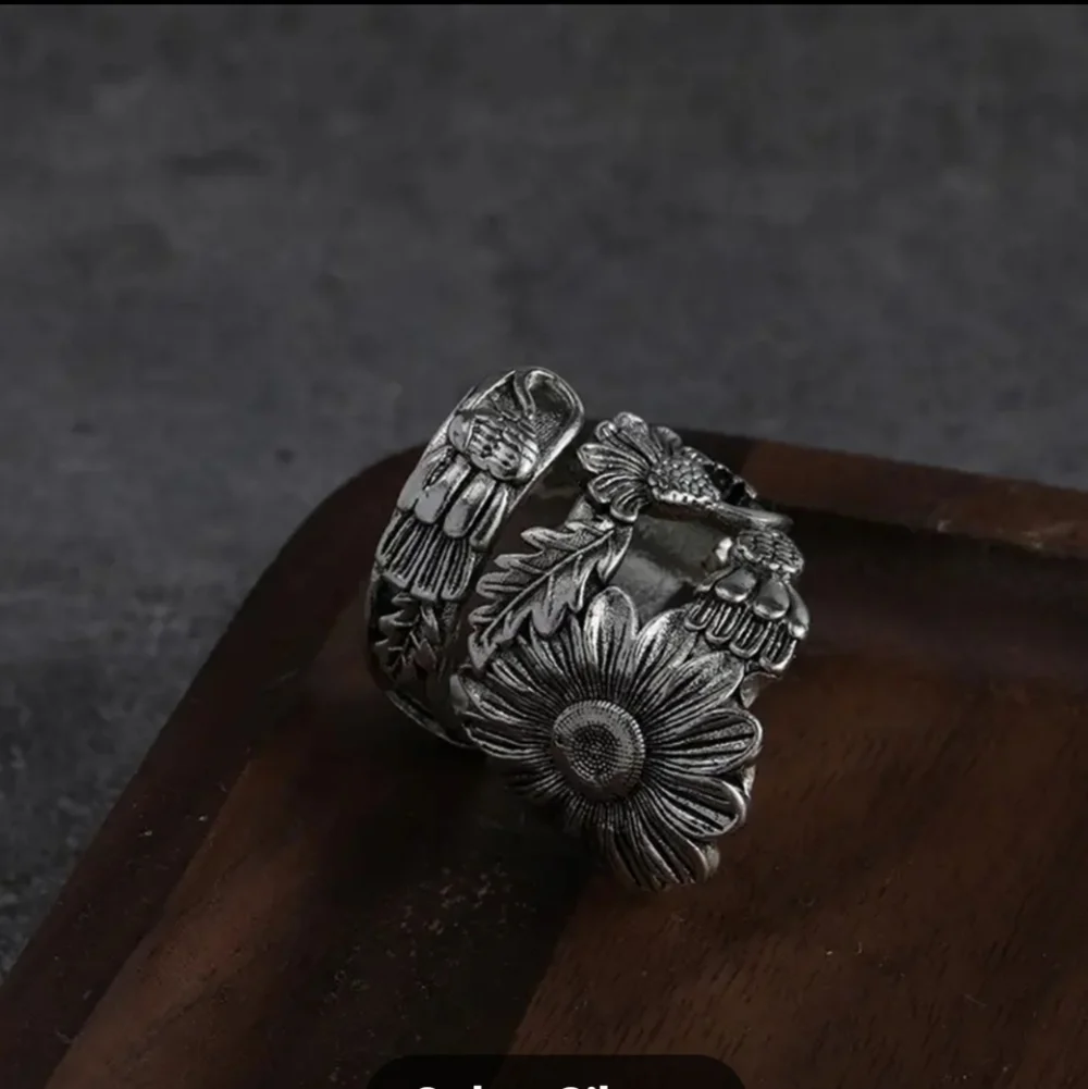 💥Sunflower Spoon Ring Silver Plated